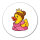 Aufkleber Quietscheente Prinzessin Gummiente Princess 10cm rund