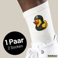 Unisex Socken Quietscheente Biker Gummiente Rocker Baumwolle