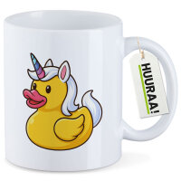 Kaffeetasse Quietscheente Einhorn Gummiente Unicorn 330ml