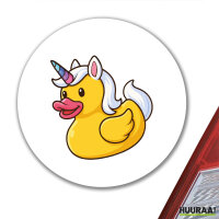 Aufkleber Quietscheente Einhorn Gummiente Unicorn 10cm