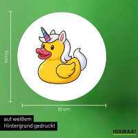 Aufkleber Quietscheente Einhorn Gummiente Unicorn 10cm