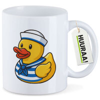 Kaffeetasse Quietscheente Matrose Gummiente Seemann 330ml