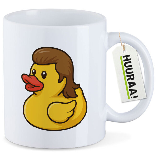 Kaffeetasse Quietscheente Vokuhila Gummiente 80s 330ml