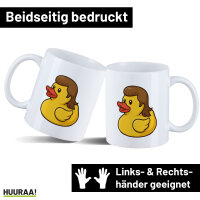 Kaffeetasse Quietscheente Vokuhila Gummiente 80s 330ml