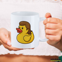 Kaffeetasse Quietscheente Vokuhila Gummiente 80s 330ml