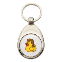 Schlüsselanhänger Quietscheente Vokuhila Gummiente 80s