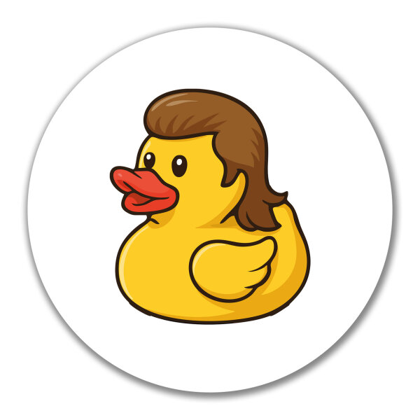 Aufkleber Quietscheente Vokuhila Gummiente 80s 10cm