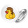 Button Quietscheente Vokuhila Gummiente 80s rund