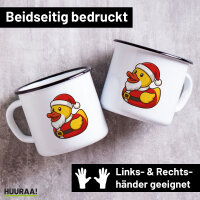 Emaille Tasse Quietscheente Nikolaus Gummiente...