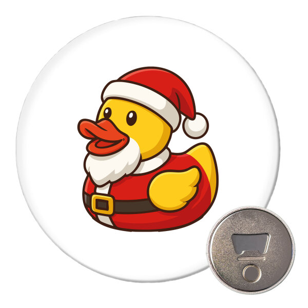 Magnet Quietscheente Nikolaus Gummiente Weihnachtsmann 59mm Kühlschrankmagnet Flaschenöffner