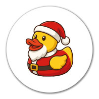 Aufkleber Quietscheente Nikolaus Gummiente Weihnachtsmann...