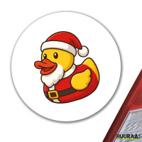 Aufkleber Quietscheente Nikolaus Gummiente Weihnachtsmann...