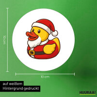 Aufkleber Quietscheente Nikolaus Gummiente Weihnachtsmann 10cm