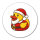 Aufkleber Quietscheente Nikolaus Gummiente Weihnachtsmann 10cm