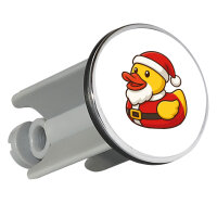 Waschbeckenstöpsel Quietscheente Nikolaus Gummiente Weihnachtsmann 4cm Abflussstopfen