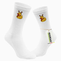 Unisex Socken Quietscheente Rudolf Gummiente Rentier Größe 37/46 White Motiv Tennissocken