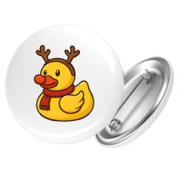 Button Quietscheente Rudolf Gummiente Rentier rund