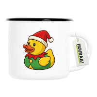 Emaille Tasse Quietscheente Wichtel Gummiente Elfe 300ml...