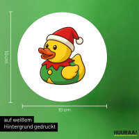 Aufkleber Quietscheente Wichtel Gummiente Elfe 10cm