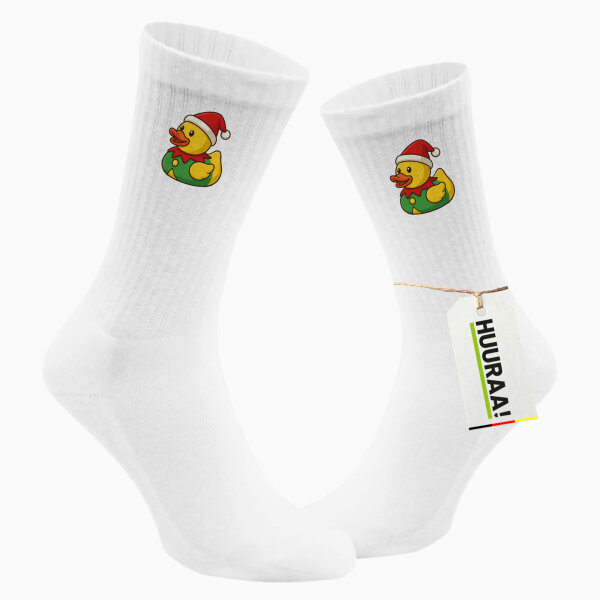 Unisex Socken Quietscheente Wichtel Gummiente Elfe Baumwolle