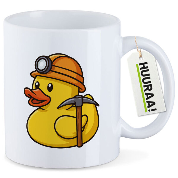 Kaffeetasse Quietscheente Bergbau Gummiente Glück auf 330ml