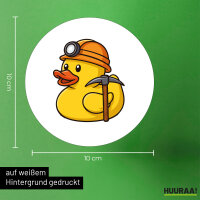 Aufkleber Quietscheente Bergbau Gummiente Glück auf 10cm
