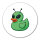 Aufkleber Quietscheente Alien Gummiente Ufo 10cm rund