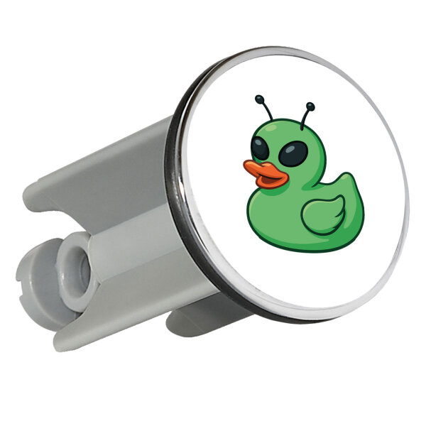 Waschbeckenstöpsel Quietscheente Alien Gummiente Ufo 4cm Abflussstopfen