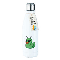 Trinkflasche Quietscheente Alien Gummiente Ufo 500ml...