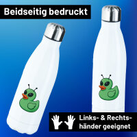 Trinkflasche Quietscheente Alien Gummiente Ufo 500ml...