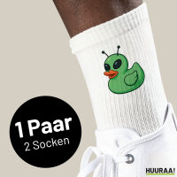 Unisex Socken Quietscheente Alien Gummiente Ufo Baumwolle