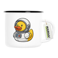 Emaille Tasse Quietscheente Astronaut Gummiente...