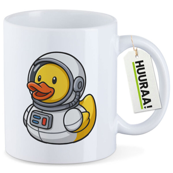 Kaffeetasse Quietscheente Astronaut Gummiente Raumfahrer 330ml
