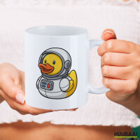 Kaffeetasse Quietscheente Astronaut Gummiente Raumfahrer 330ml
