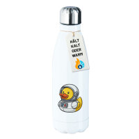 Edelstahl-Trinkflasche Quietscheente Astronaut Gummiente...