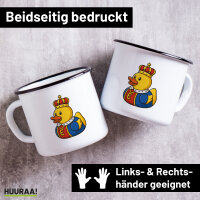 Emaille Tasse Quietscheente König Gummiente King...