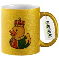 Glitzertasse Quietscheente König Gummiente King 330ml