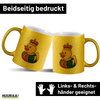 Glitzertasse Quietscheente König Gummiente King 330ml