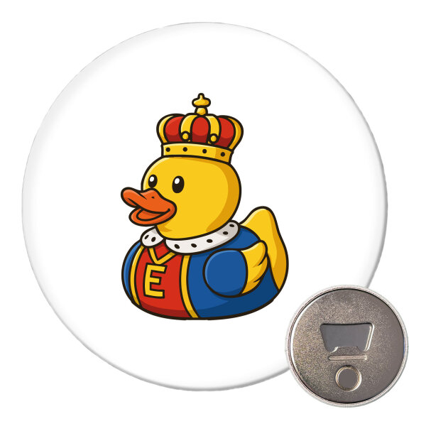 Magnet Quietscheente König Gummiente King 59mm Kühlschrankmagnet Flaschenöffner