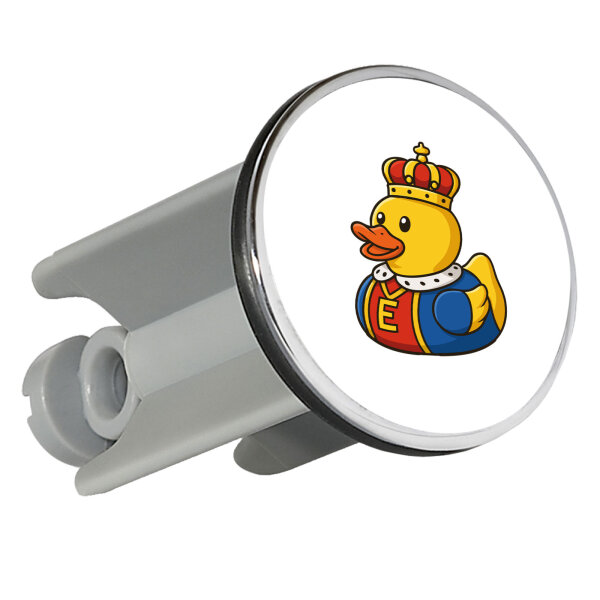 Waschbeckenstöpsel Quietscheente König Gummiente King 4cm Abflussstopfen