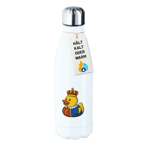 Edelstahl-Trinkflasche Quietscheente König Gummiente King 500ml Wasserflasche