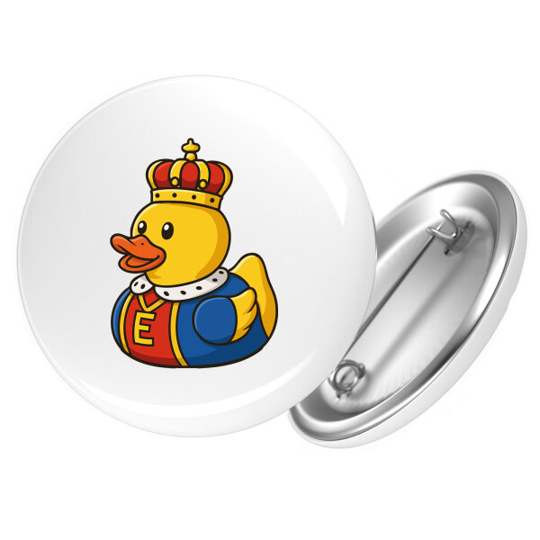 Button Quietscheente König Gummiente King rund