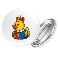 Button Quietscheente König Gummiente King rund
