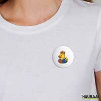 Button Quietscheente König Gummiente King rund