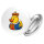 Button Quietscheente König Gummiente King rund