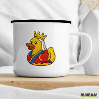 Emaille Tasse Quietscheente Königin Gummiente Queen 300ml Vintage