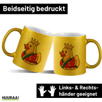 Glitzertasse Quietscheente Königin Gummiente Queen...