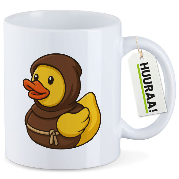 Kaffeetasse Quietscheente Mönch Gummiente Kloster 330ml