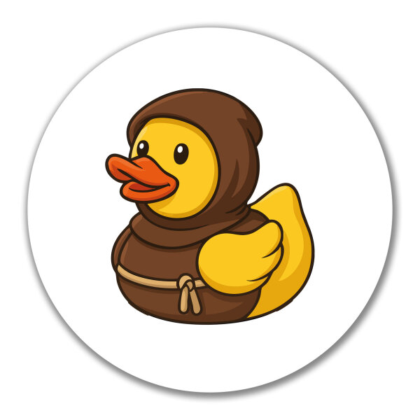 Aufkleber Quietscheente Mönch Gummiente Kloster 10cm