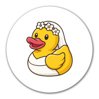 Aufkleber Quietscheente Braut Gummiente Hochzeit 10cm